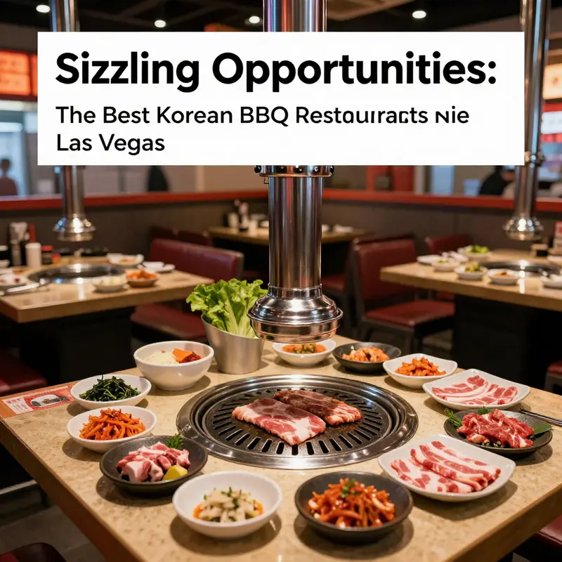 A beautifully arranged table at a top-rated Korean BBQ restaurant in Las Vegas.