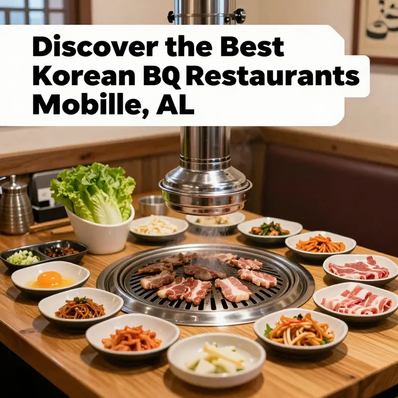 A beautifully presented Korean BBQ meal showcasing diverse dishes and grilling style.