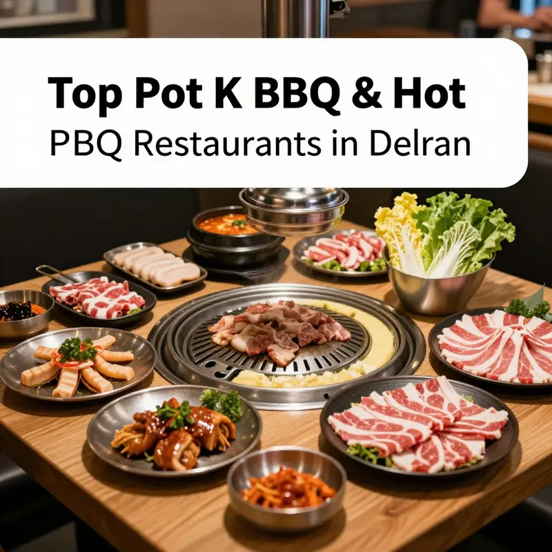 An inviting table setup at Top Pot K BBQ showcasing the vibrant spread of Korean BBQ options.