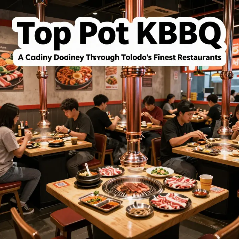 Guests savor the authentic Korean BBQ experience at Top Pot KBBQ, a celebrated dining establishment in Toledo.