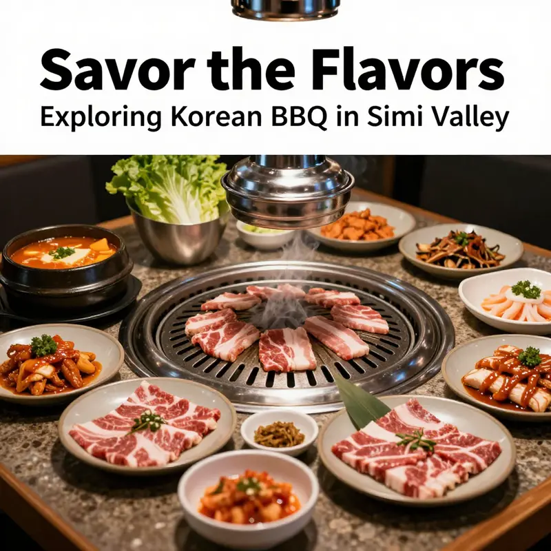 A vibrant display of Korean BBQ dishes showcasing the highlights from the top restaurants in Simi Valley.