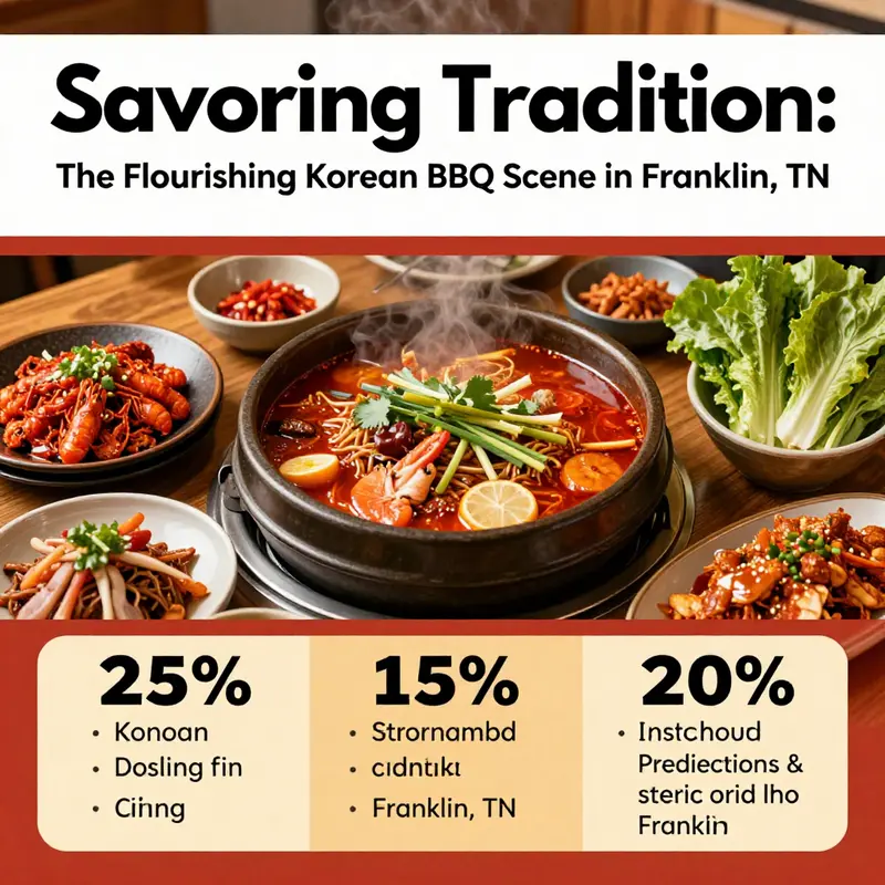 A vibrant display of Korean BBQ offerings from top restaurants in Franklin, TN.