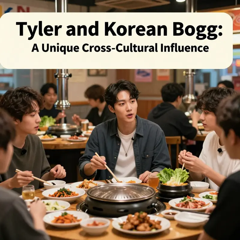 Tyler Rasch enjoying the immersive experience of Korean BBQ, bridging cultures through cuisine.