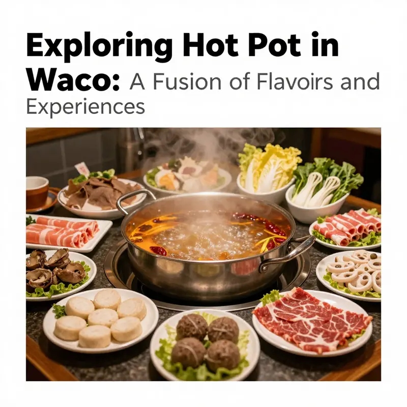 An array of fresh ingredients ready for hot pot dining, symbolizing Waco's vibrant food culture.