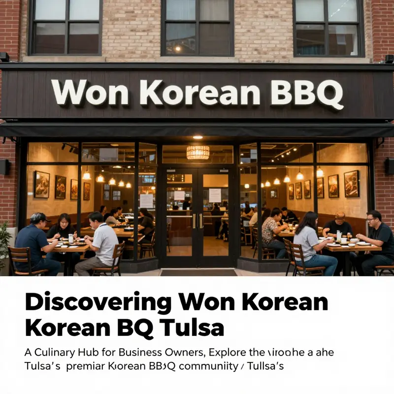 The front of Won Korean BBQ restaurant in Tulsa, illustrating its warm and welcoming atmosphere.