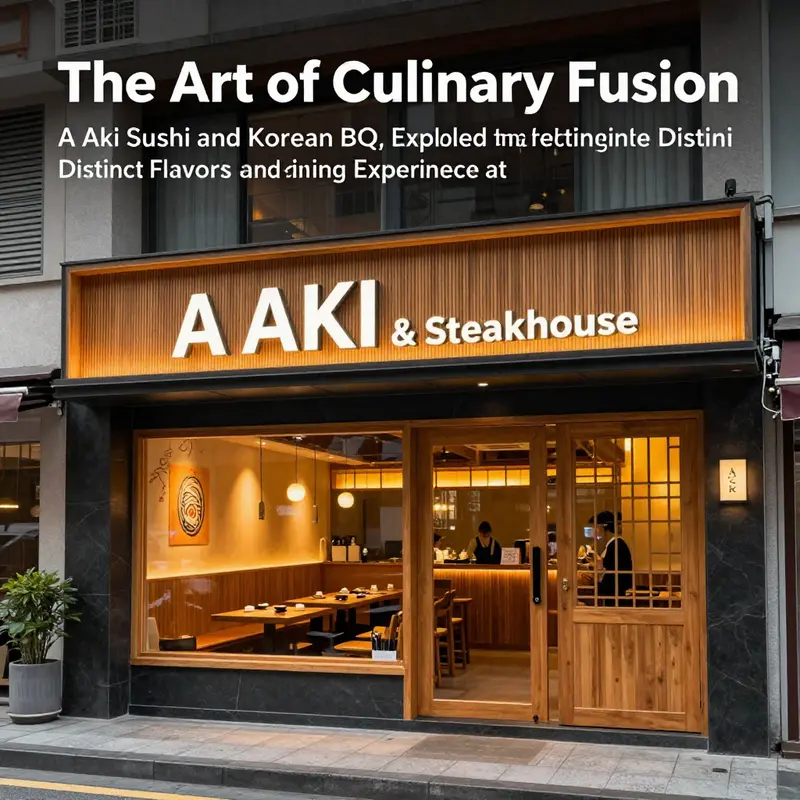 The modern exterior of A Aki Sushi & Steakhouse, inviting guests to experience its unique culinary offerings.