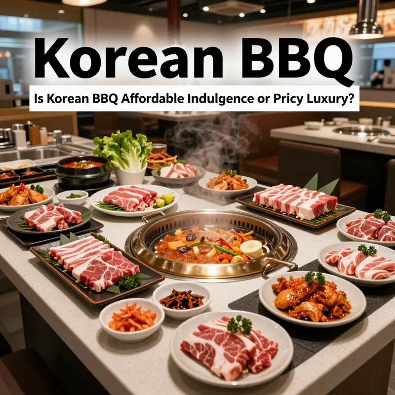 An inviting Korean BBQ buffet showcasing budget-friendly options for diners.