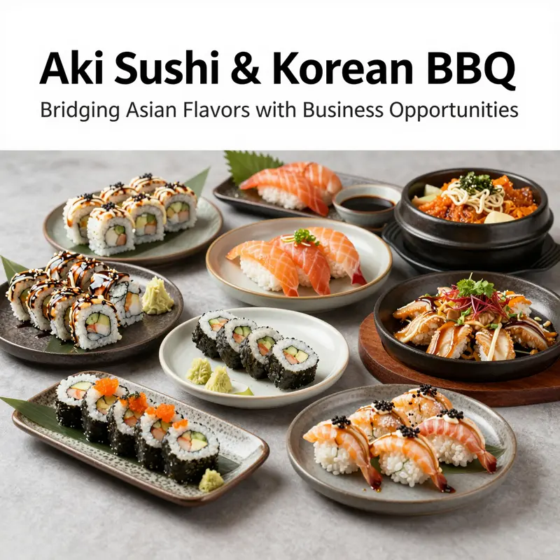 A welcoming view of Aki Sushi & Korean BBQ, showcasing its inviting atmosphere.