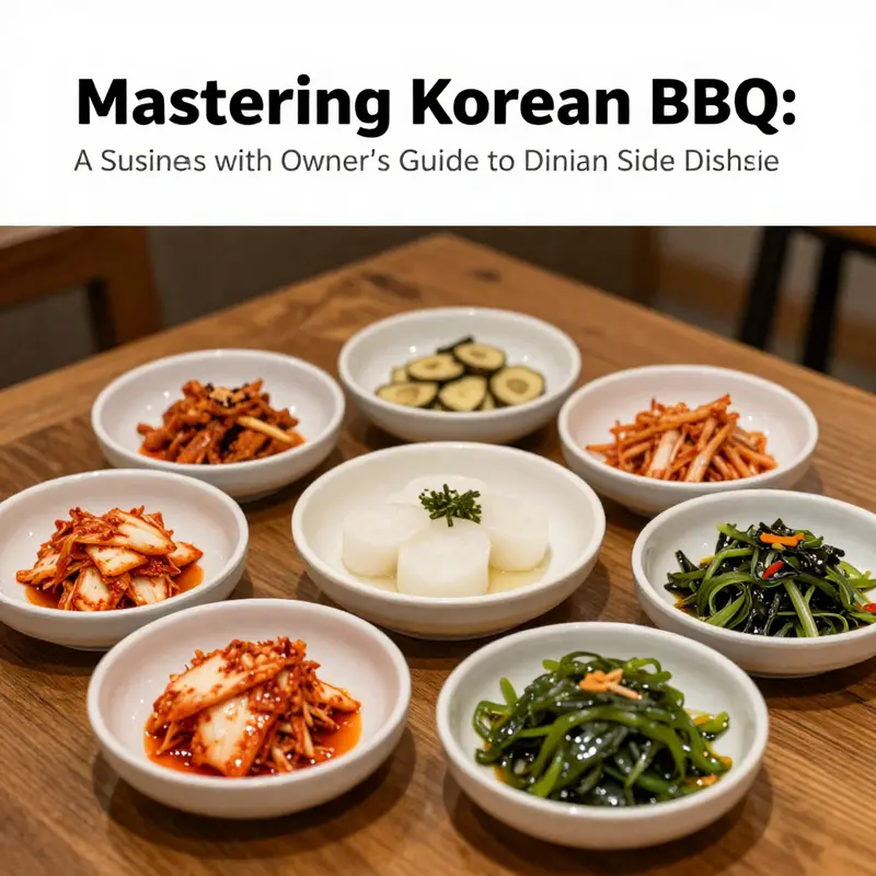 A vibrant selection of banchan, showcasing Korean culinary art perfect for starting a Korean BBQ meal.