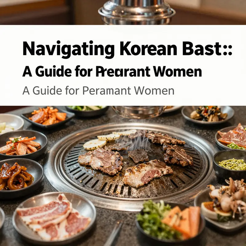 A display of safely grilled Korean BBQ showcasing well-cooked meats and fresh vegetables, aligning with health guidelines for pregnant women.