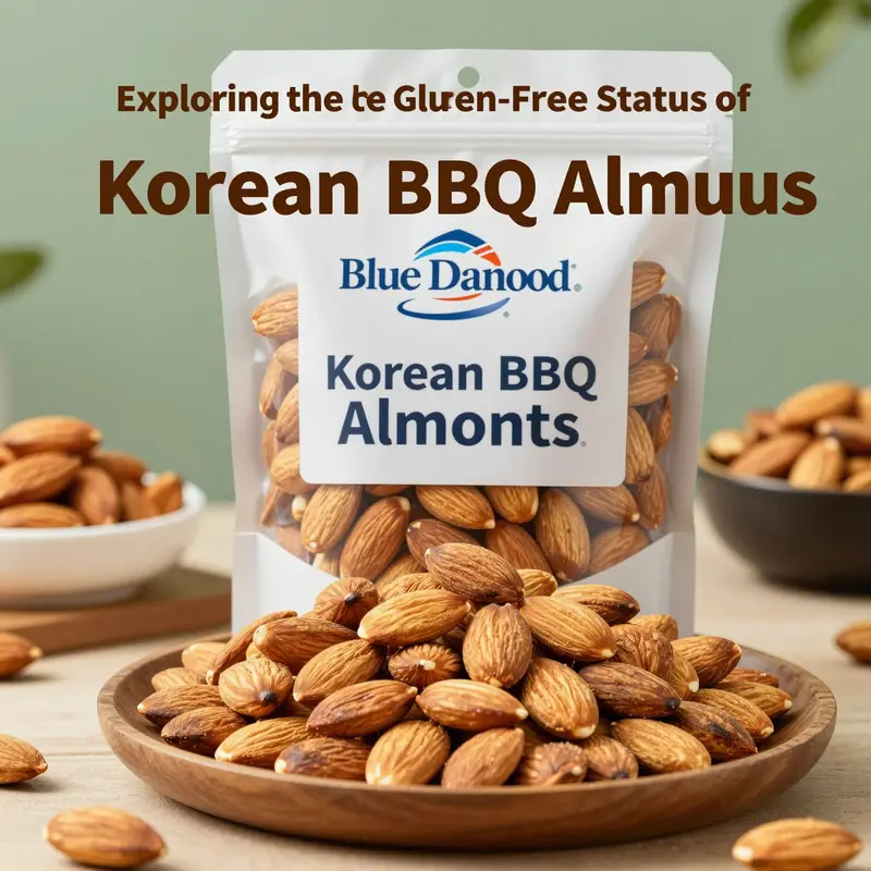 Blue Diamond Korean BBQ Almonds displayed in a vibrant and attractive setting, emphasizing their appeal as a snack.