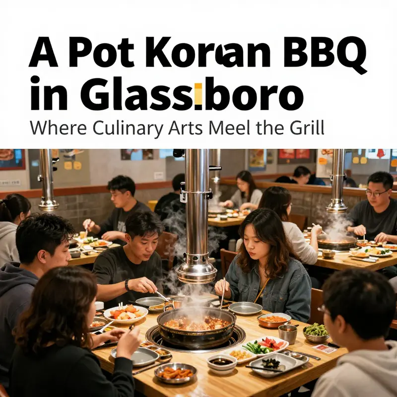 Guests enjoy an interactive dining experience at A Pot Korean BBQ, grilling their own meats while savoring hot pot.