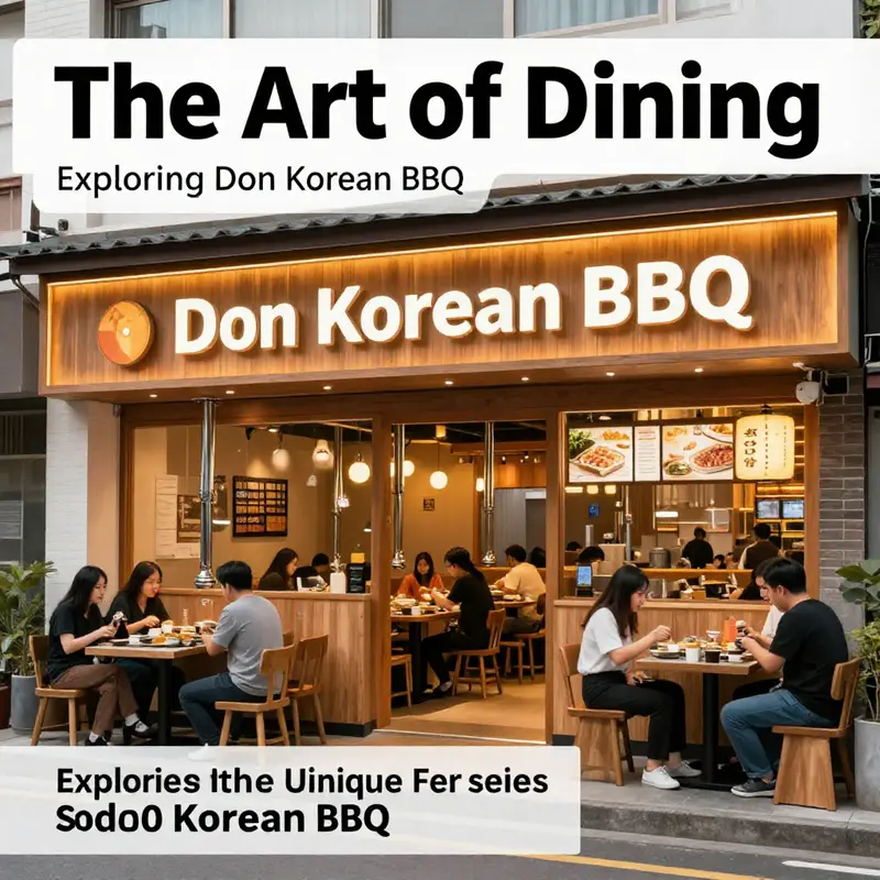 Exterior view of Don Korean BBQ with a warm and modern aesthetic.