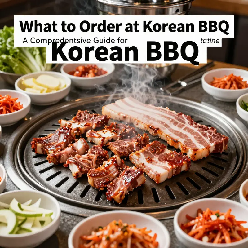 A selection of must-order meats sizzling on a Korean BBQ grill.