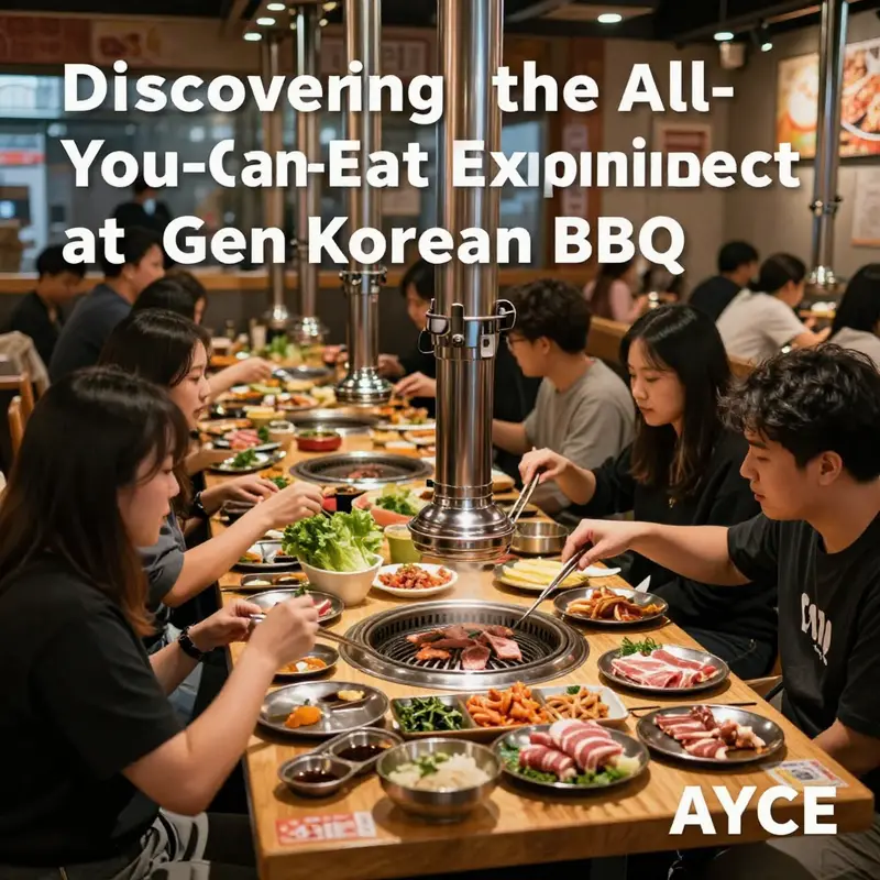 Patrons savoring the lively experience of all-you-can-eat Korean BBQ at Gen.