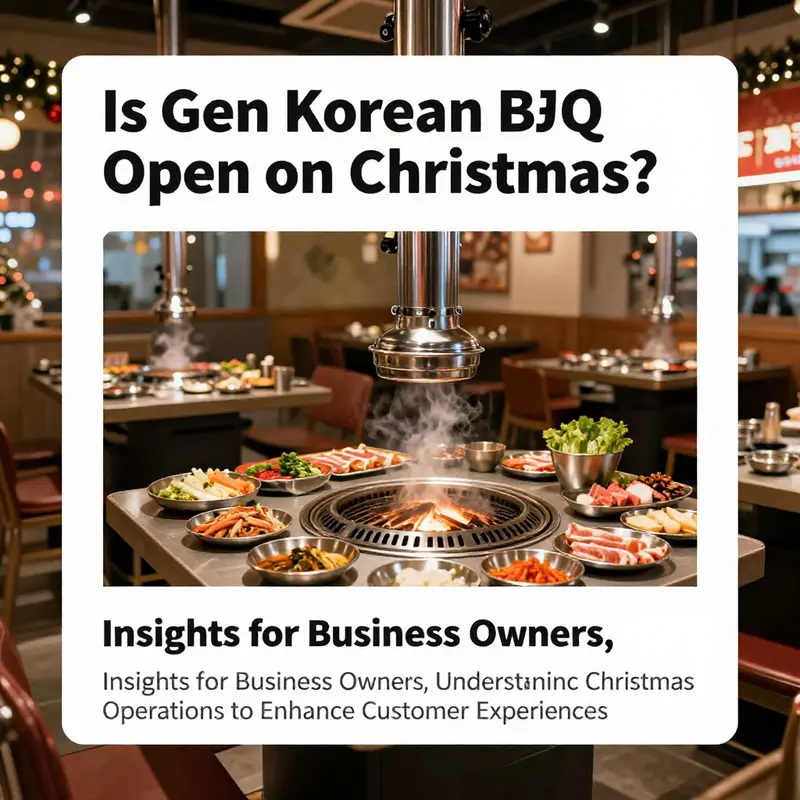 A vibrant Korean BBQ setup for Christmas, showcasing dishes being cooked on grills with guests enjoying the festive spirit.
