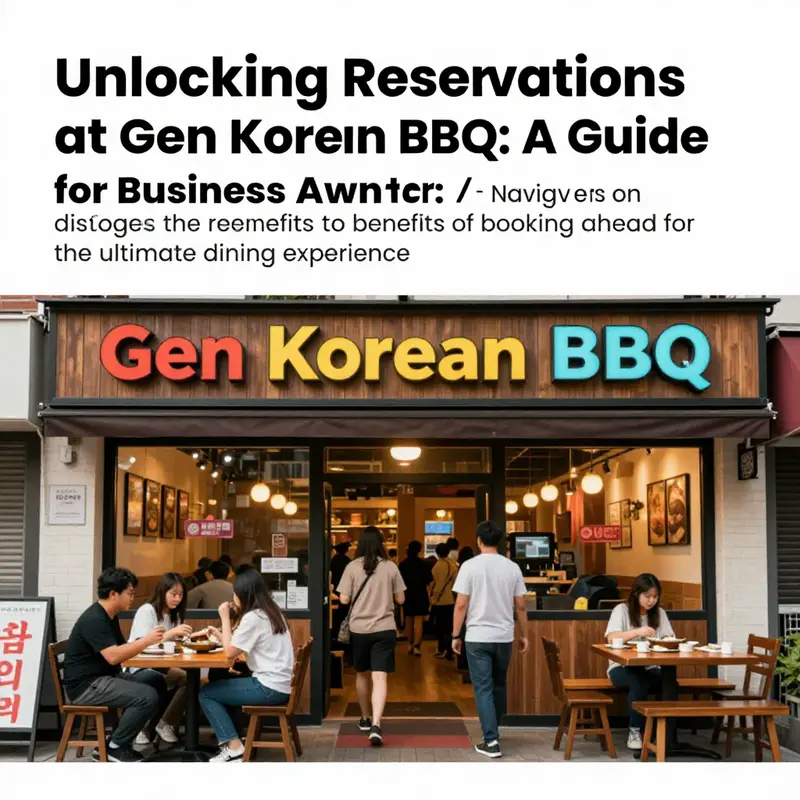 Exterior view of Gen Korean BBQ, featuring lively diners and vibrant signage, creating an inviting atmosphere.
