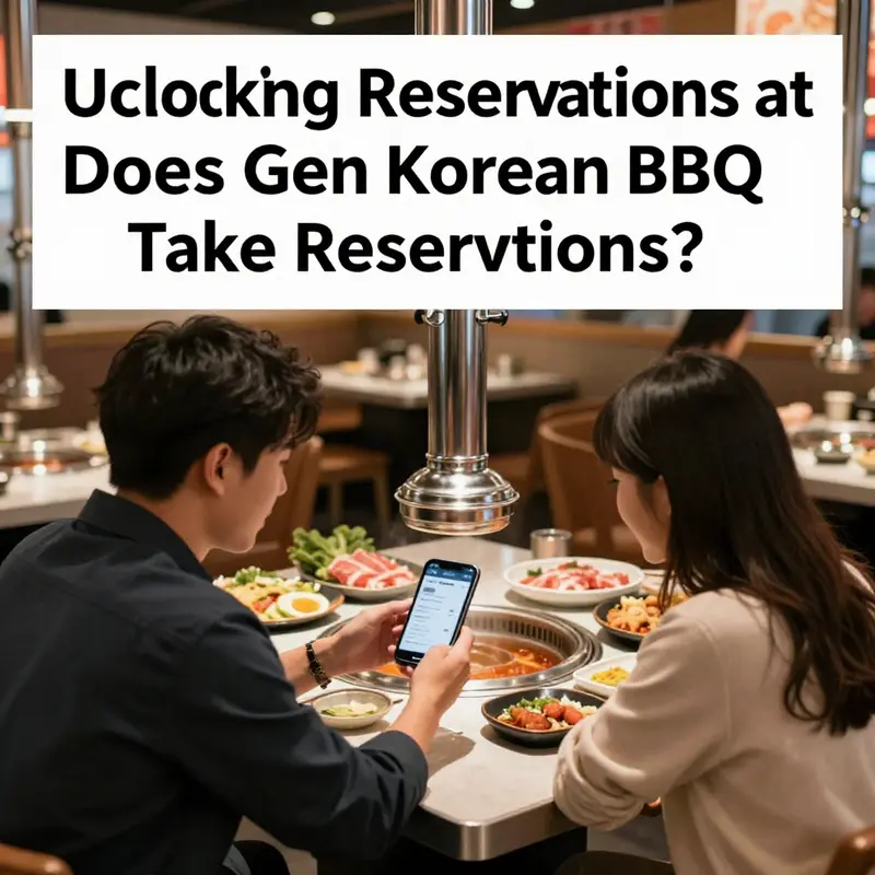 Diners reviewing their reservation at Gen Korean BBQ, showcasing the modern reservation process.