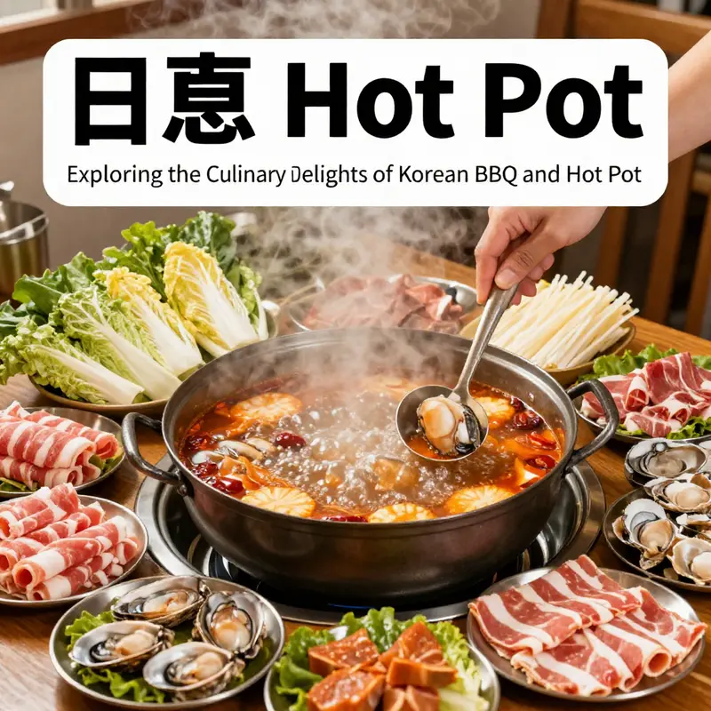 A communal dining experience featuring a vibrant table layout for Korean BBQ.