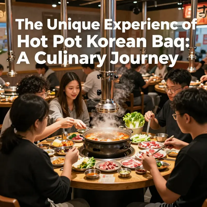 Guests enjoy the interactive experience of grilling meat and cooking fresh ingredients in a hot pot.