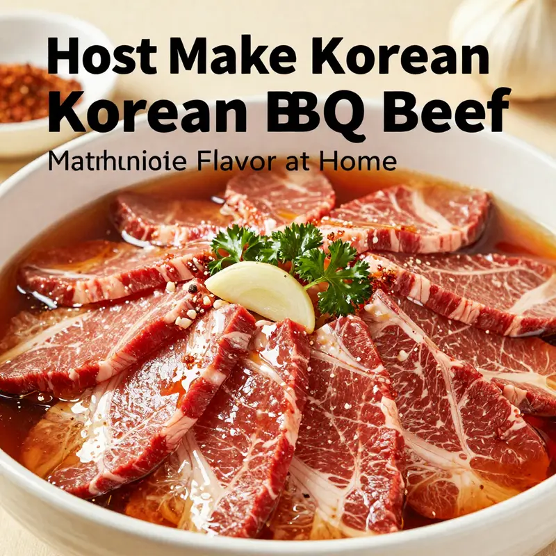 Marinated beef slices ready for grilling, embodying the authentic flavors of Korean BBQ.