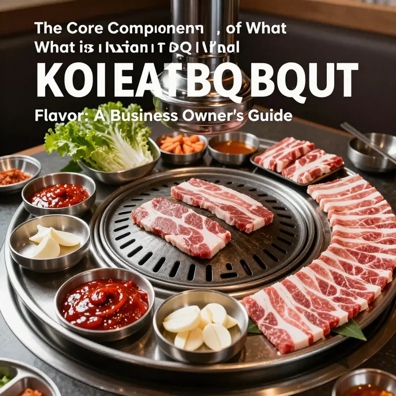 An array of essential ingredients that define the unique flavor of Korean BBQ.