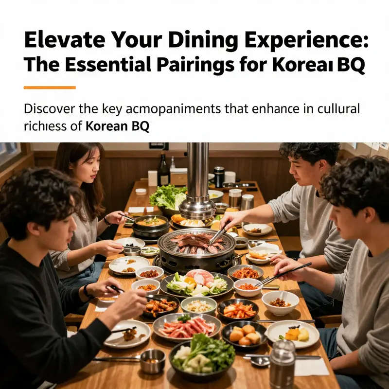 A happy group enjoying a Korean BBQ meal, showcasing communal dining and vibrant dishes.