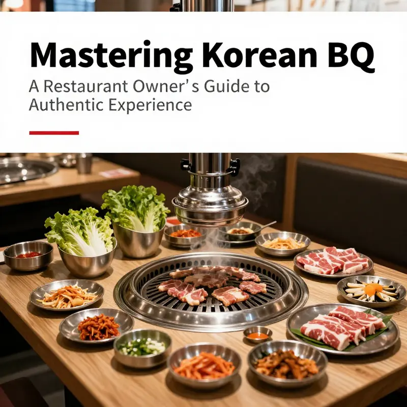 A Korean BBQ table filled with grilled meats, fresh side dishes, and a lively restaurant atmosphere.