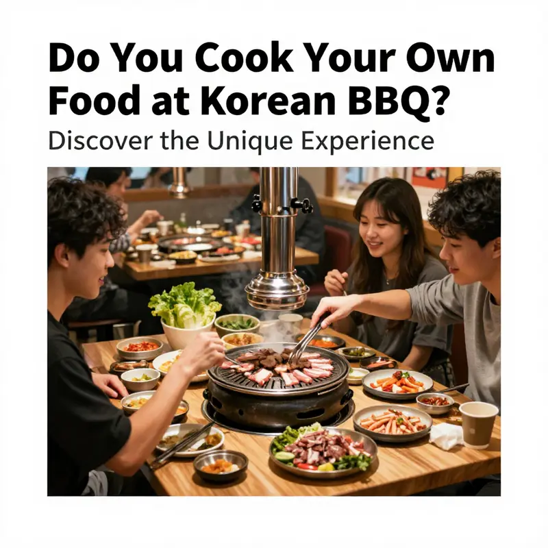 Diners enjoying the interactive experience of cooking their own food at a Korean BBQ restaurant.
