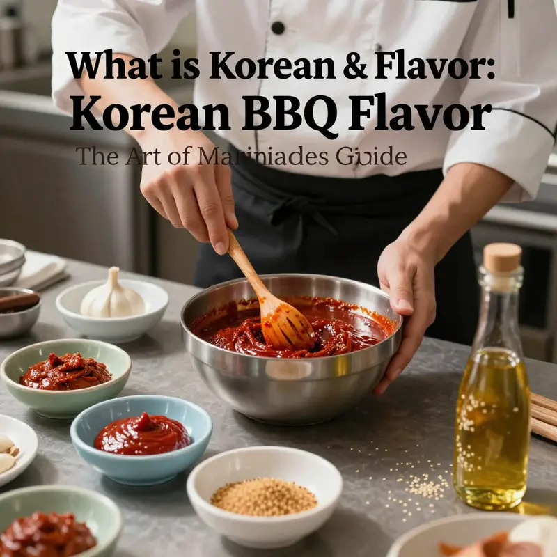 An array of essential ingredients that define the unique flavor of Korean BBQ.