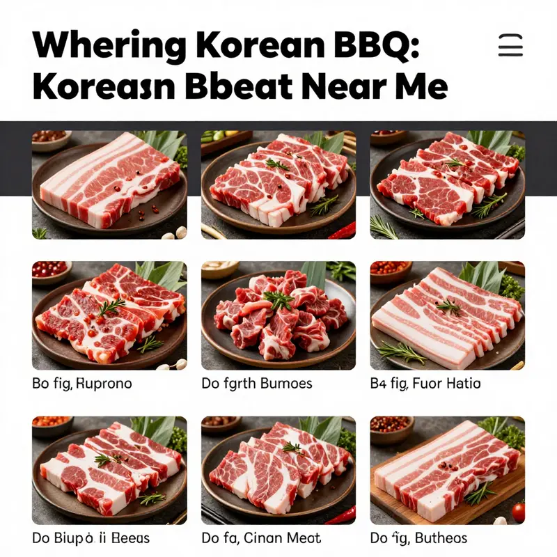 Variety of authentic Korean BBQ meats available through online grocery platforms.