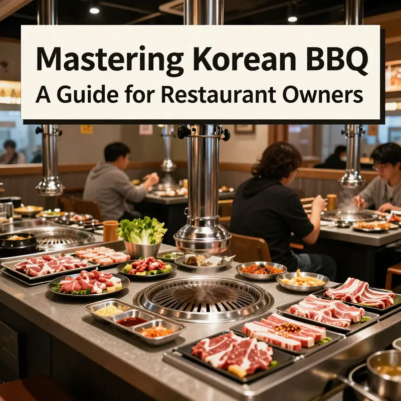 Diverse offerings in a Korean BBQ restaurant that highlight menu selection.