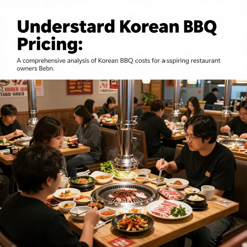 Diverse patrons enjoying a Korean BBQ meal in a lively restaurant environment with various dishes on display.