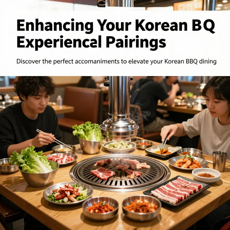 Diners enjoying a lively Korean BBQ experience with grilled meats and an array of side dishes in a restaurant setting.