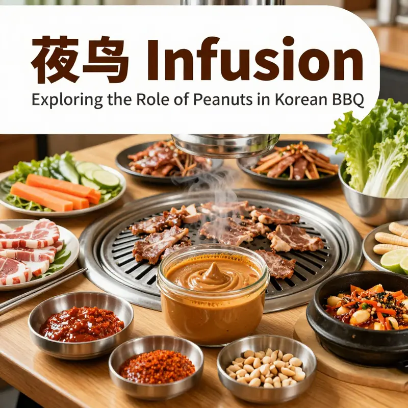 An array of Korean BBQ sauces showcasing a peanut-based flavor enhancement.