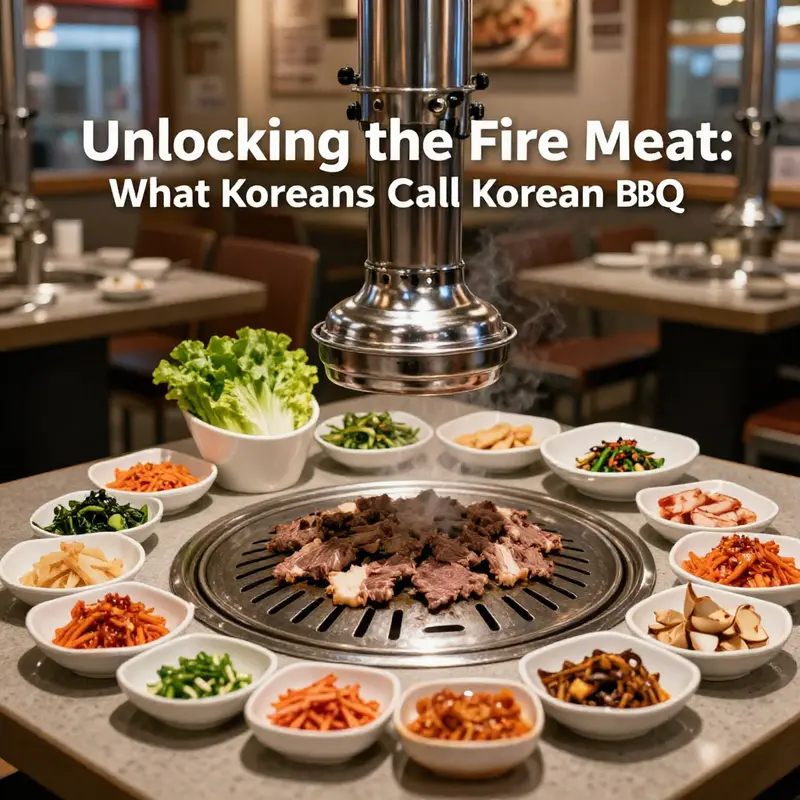 A beautifully arranged table of Korean BBQ dishes, with bulgogi as the centerpiece, showcasing an authentic dining experience.