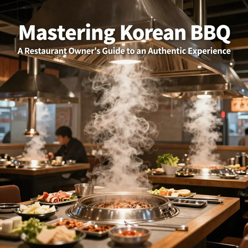 High-quality Korean BBQ grill systems with cast iron inserts ready for an authentic cooking experience.