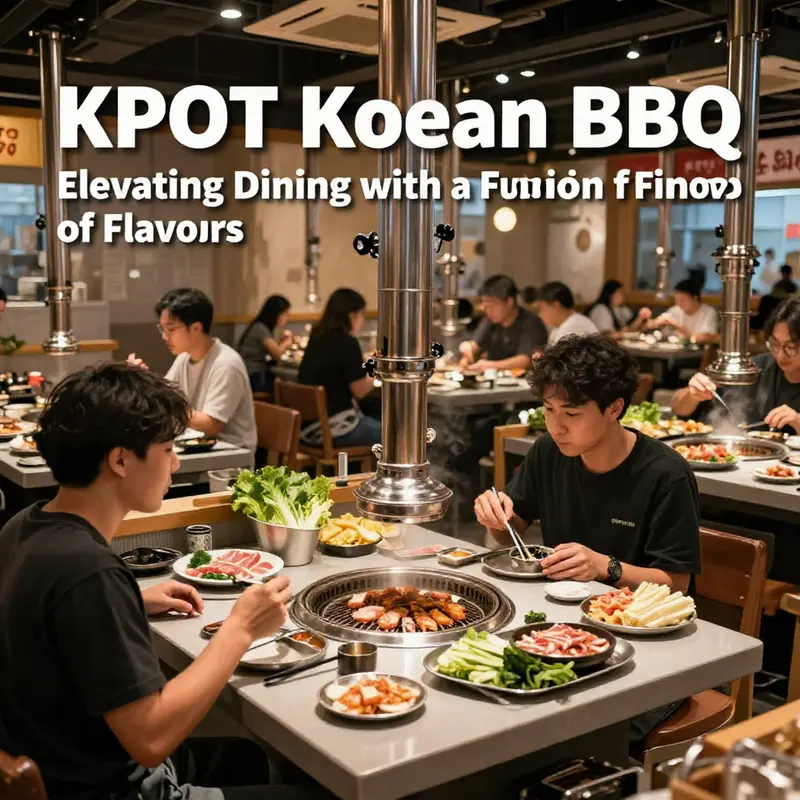 Guests experiencing the excitement of grilling meats at KPOT Korean BBQ.