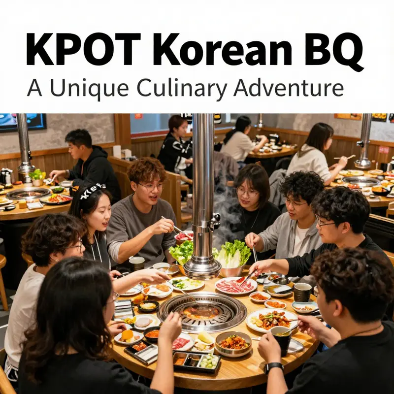 Diners at KPOT Korean BBQ engaged in grilling meats and cooking in hot pots, reflecting the restaurant's social and interactive dining experience.