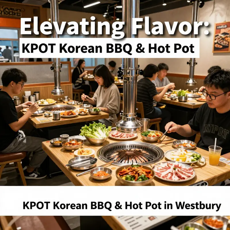 The vibrant interior of KPOT Korean BBQ & Hot Pot exudes warmth and excitement, inviting guests to enjoy a unique dining experience.