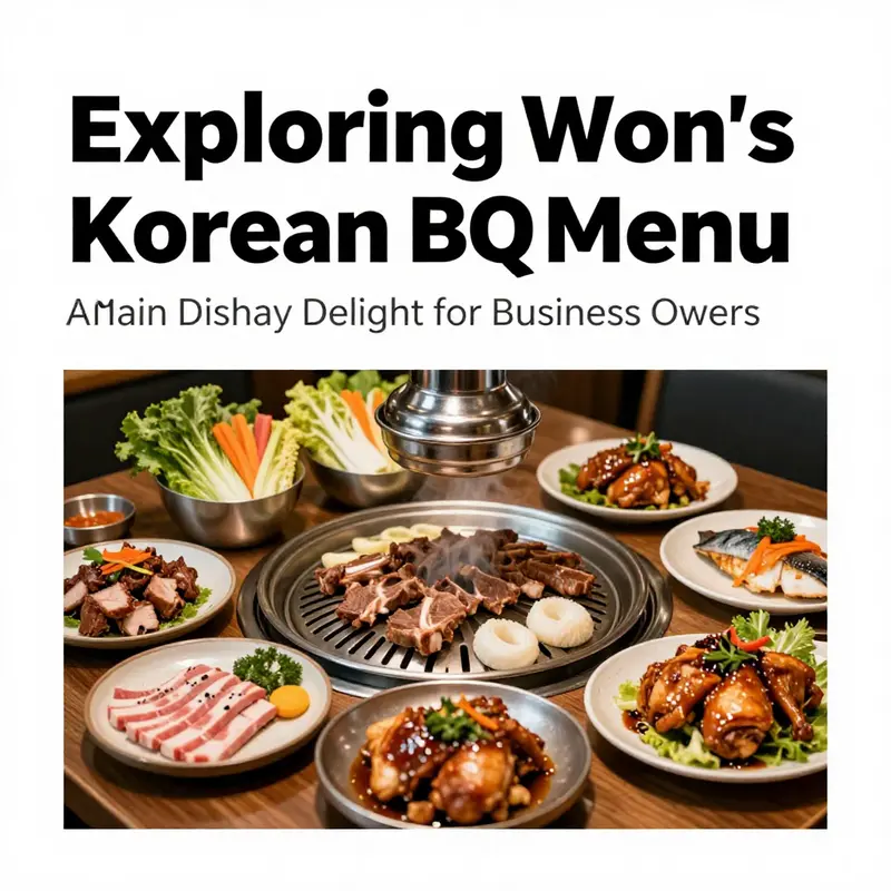 A feast of main dishes including Korean BBQ specialties that illustrate the essence of Won’s culinary offerings.