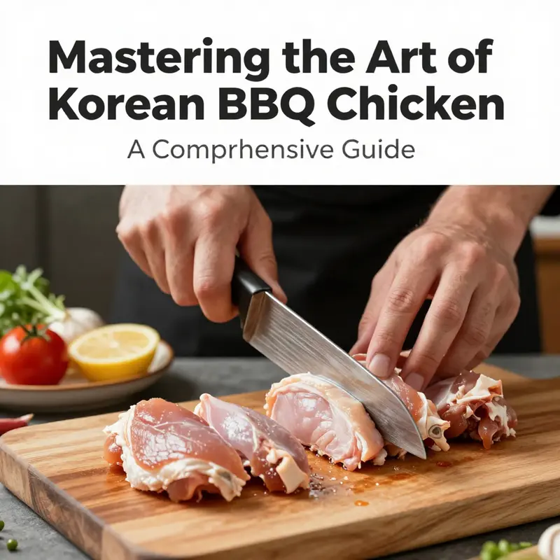 A chef efficiently preparing the chicken for marination, highlighting the importance of proper techniques.