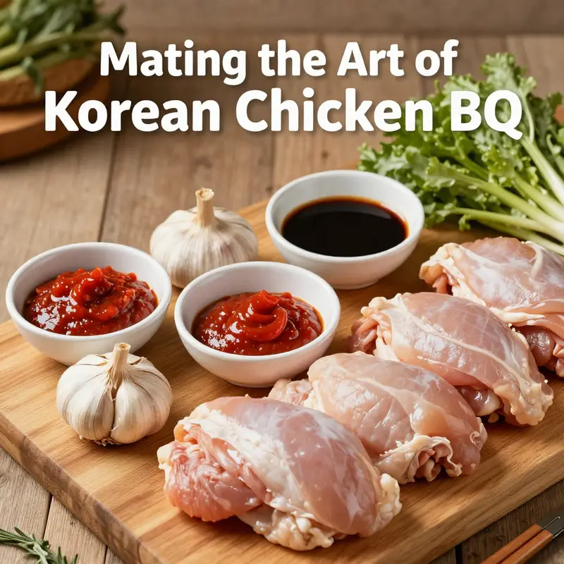 Fresh and colorful ingredients ready for creating flavorful Korean BBQ chicken.