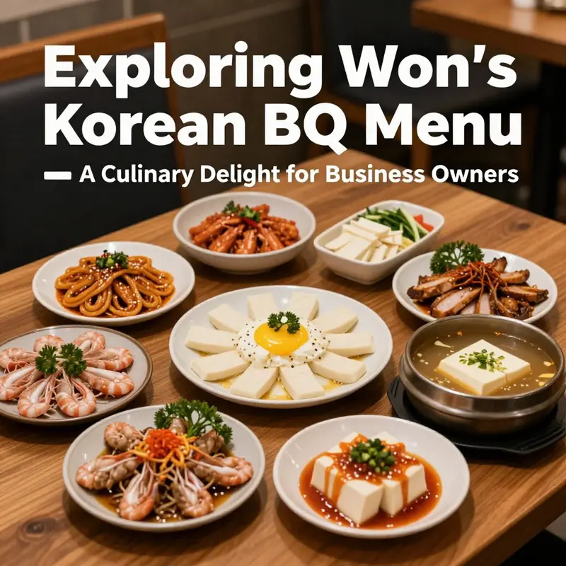 A feast of main dishes including Korean BBQ specialties that illustrate the essence of Won’s culinary offerings.