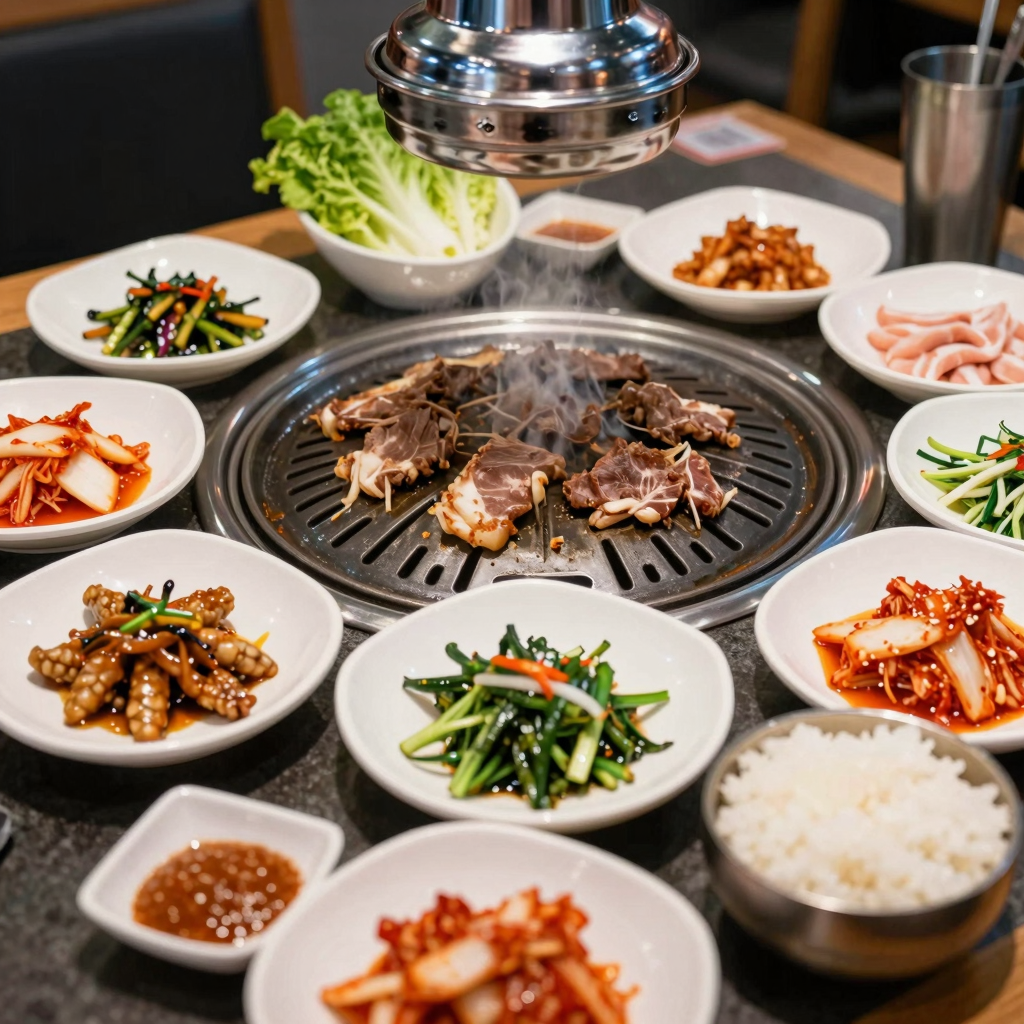 Assortment of Common Korean BBQ Dishes