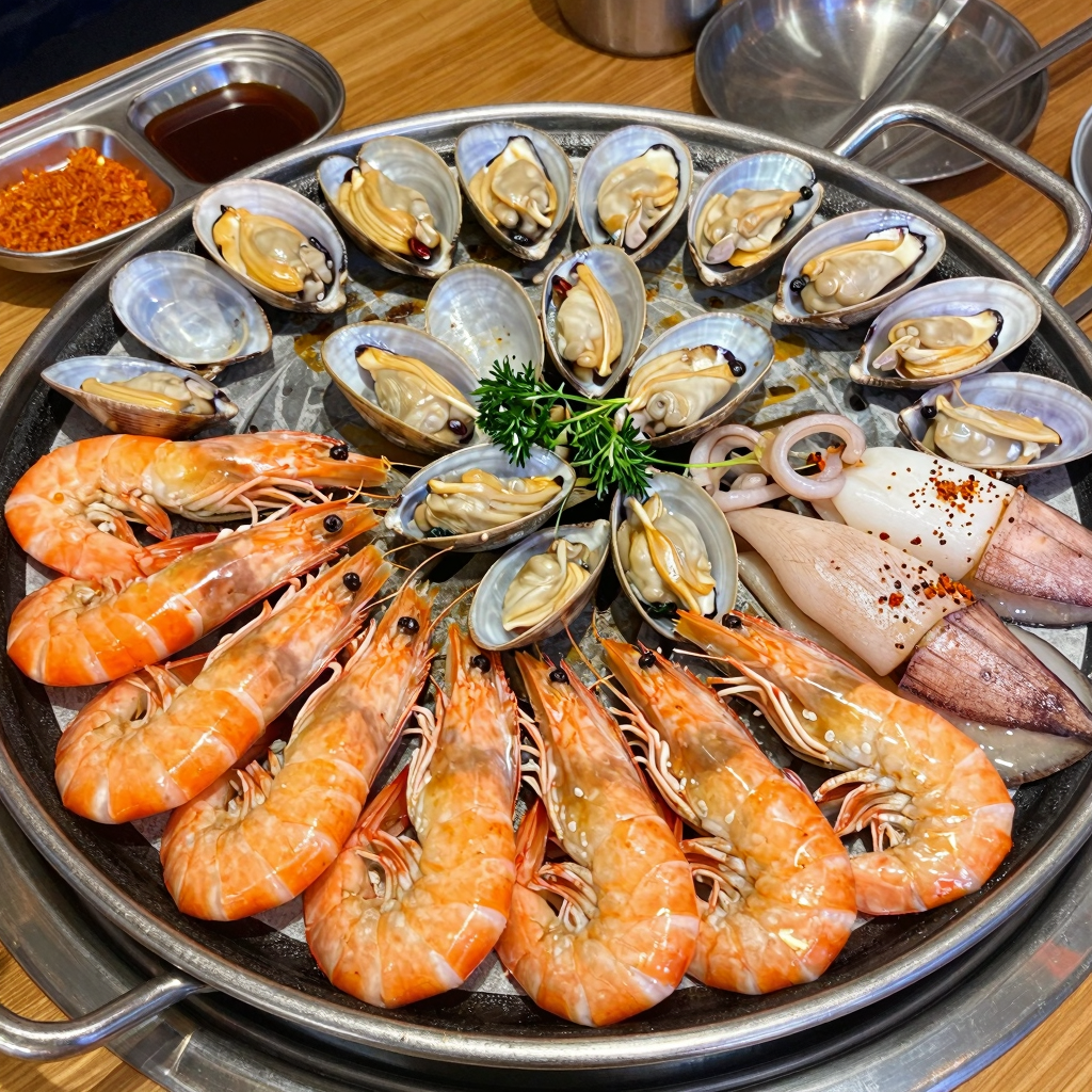 Korean BBQ seafood platter