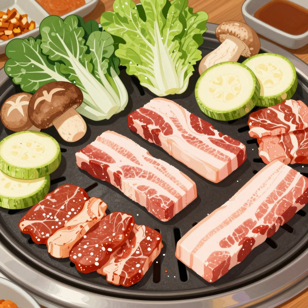 Traditional Korean BBQ ingredients