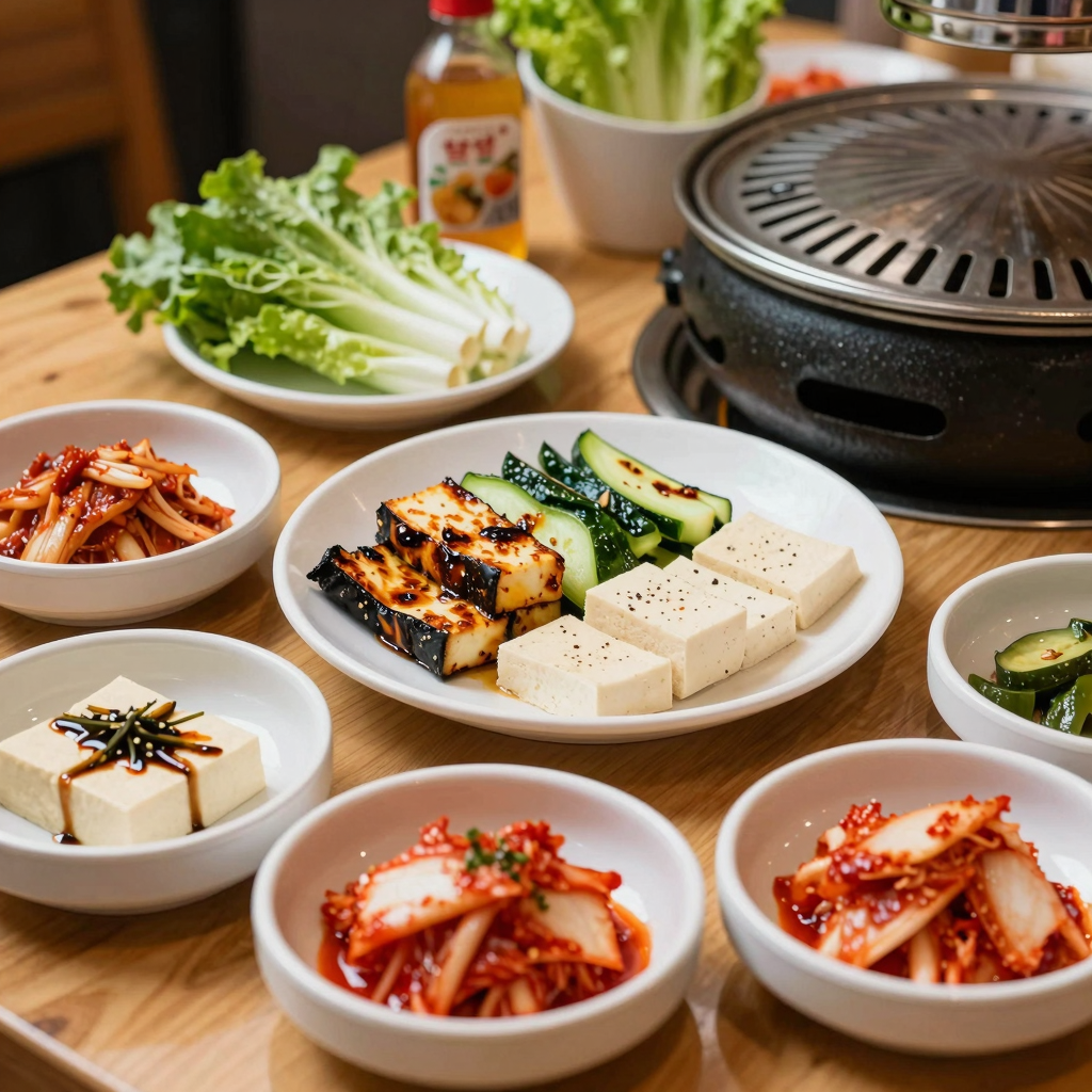 Vegetarian Korean BBQ Spread