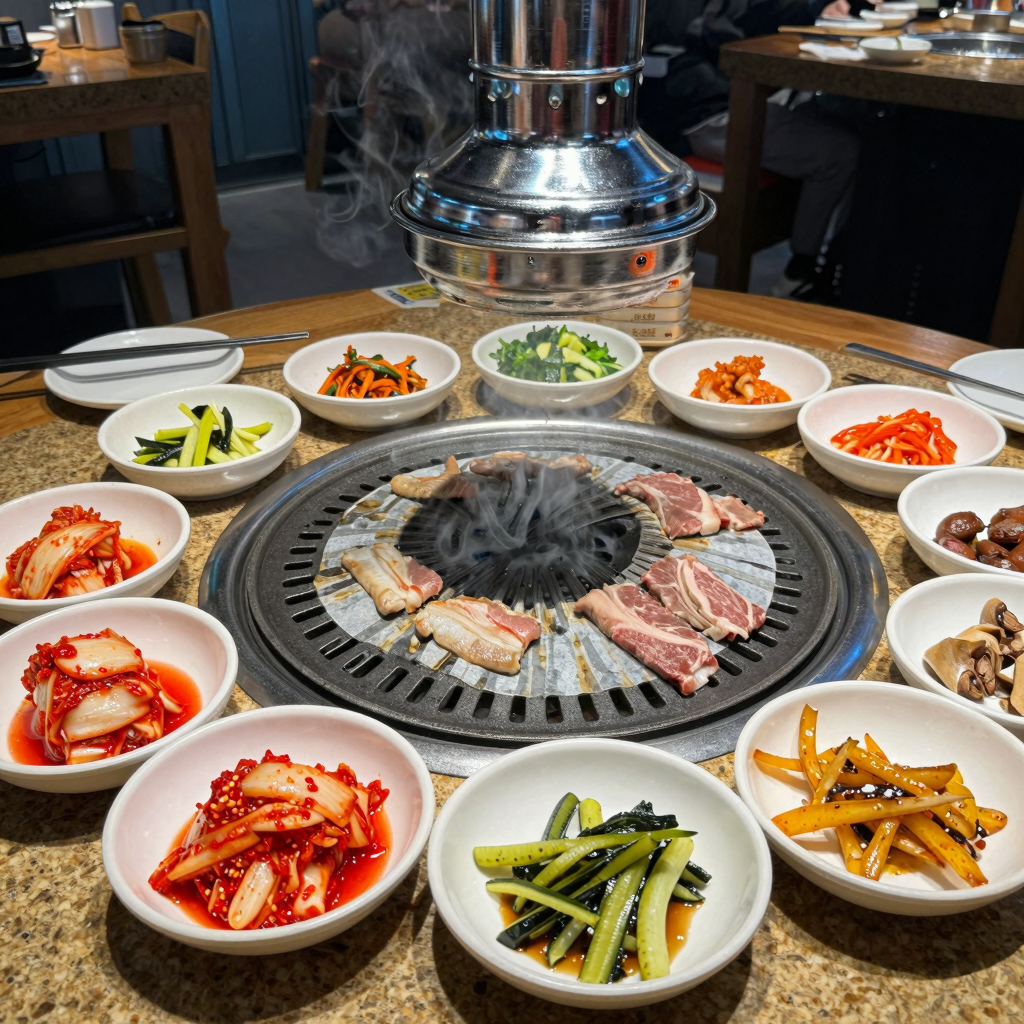 Traditional Korean BBQ Setup