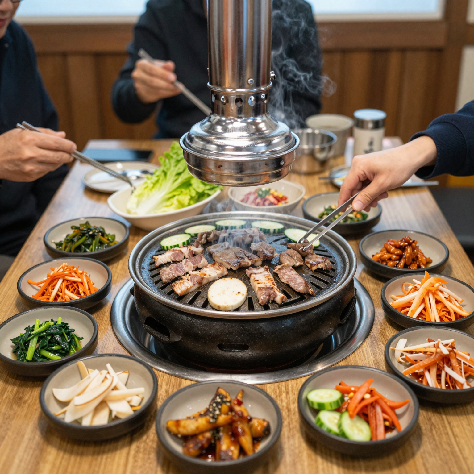 Traditional Korean BBQ Setup